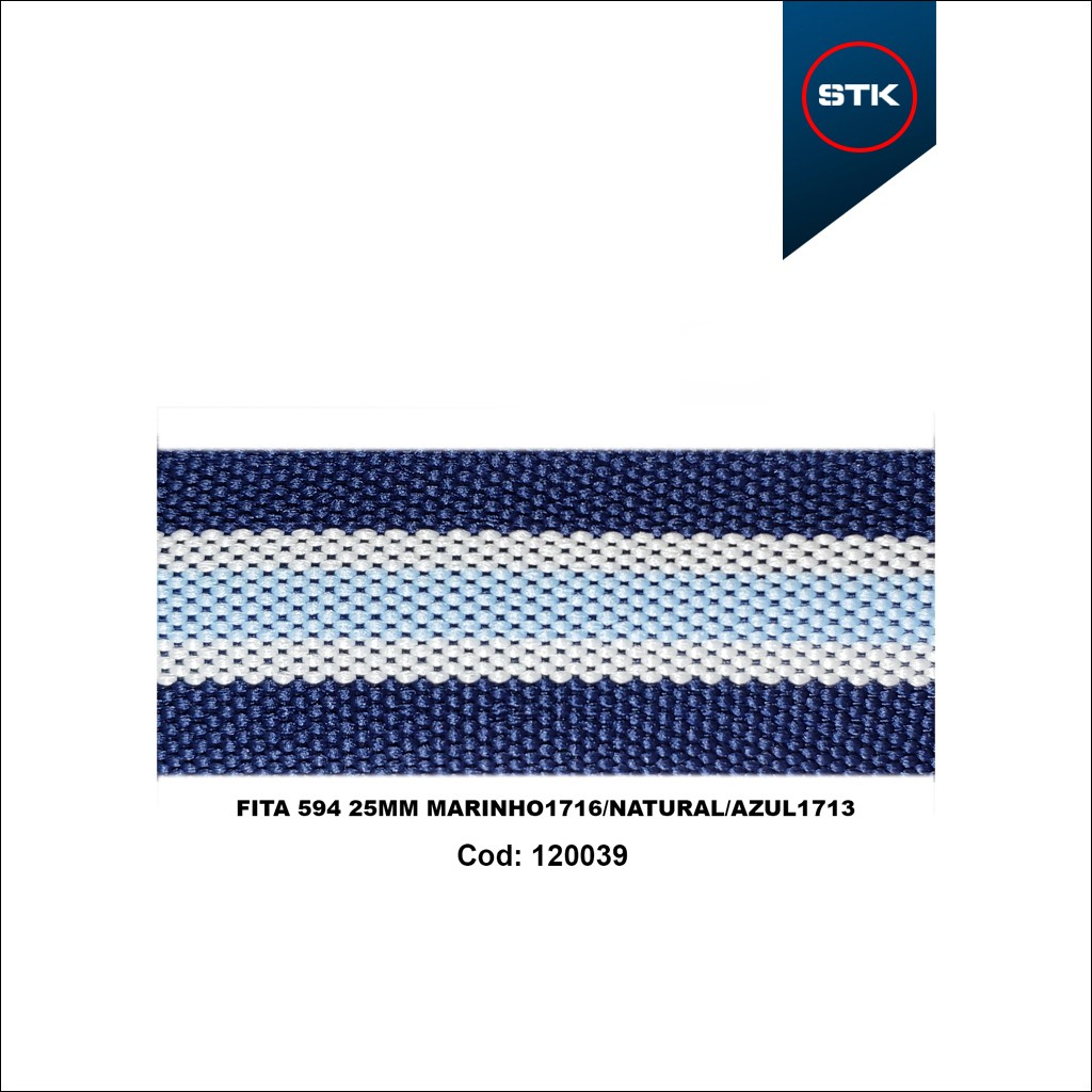 FITA 594 25MM MARINHO1716 / NATURAL / AZUL 1713