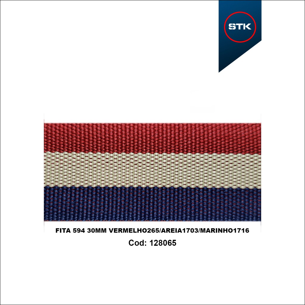 FITA 594 30MM VERMELHO265 / AREIA1703 / MARINHO1716