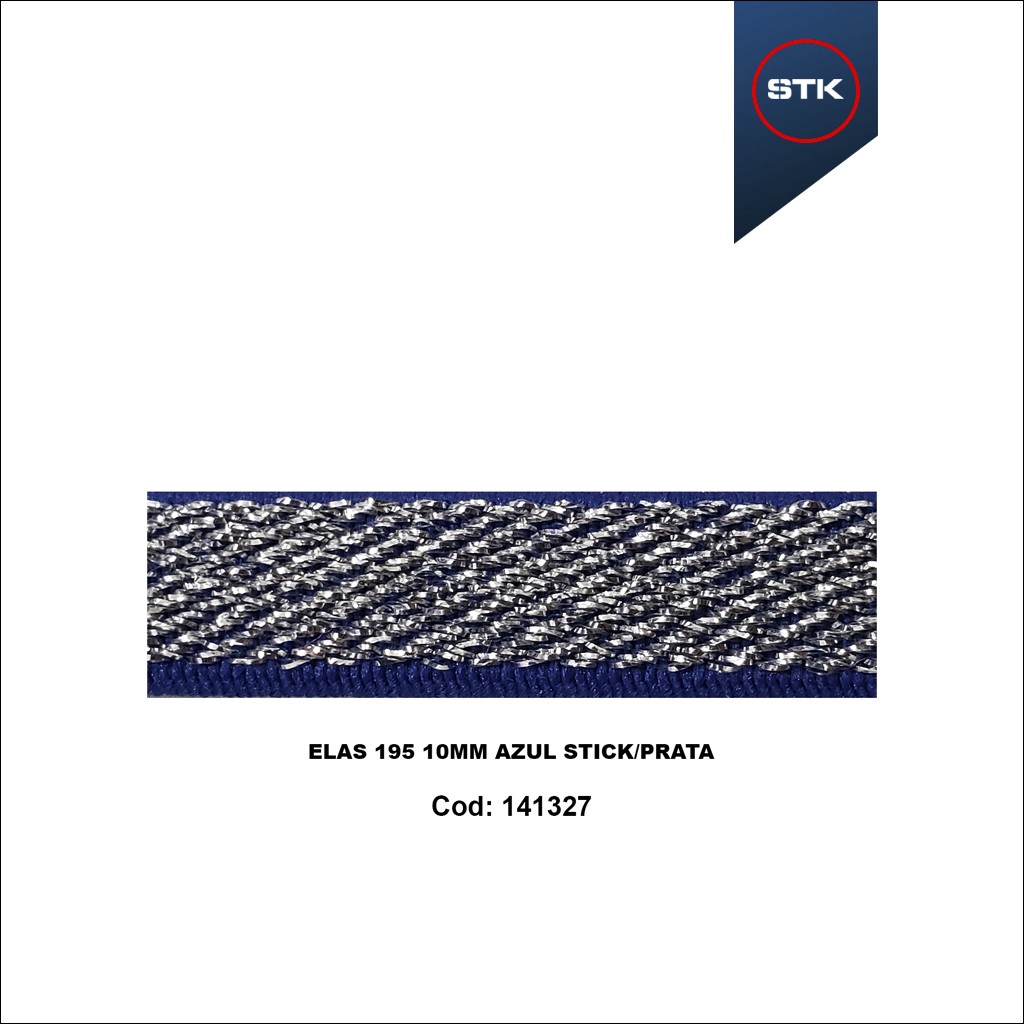 ELÁSTICO STK 171 10MM AZUL STK / PRATA