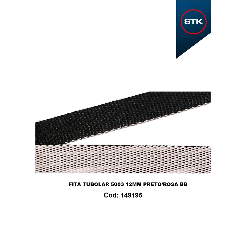 FITA TUBOLAR 5003 12MM ´PRETO / ROSA BB