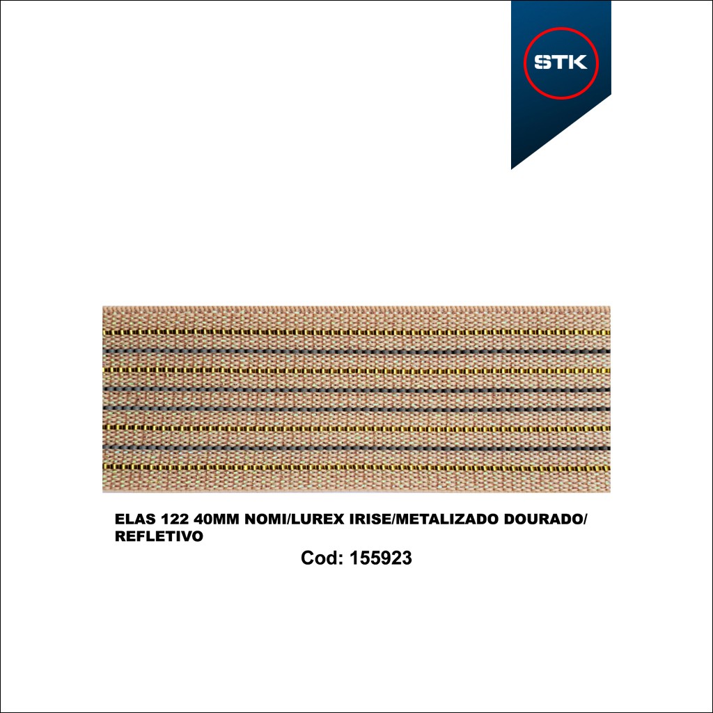 ELÁSTICO STK 122 40MM NOMI/LUREX IRISE/METALIZADO DOURADO/REFLETIVO